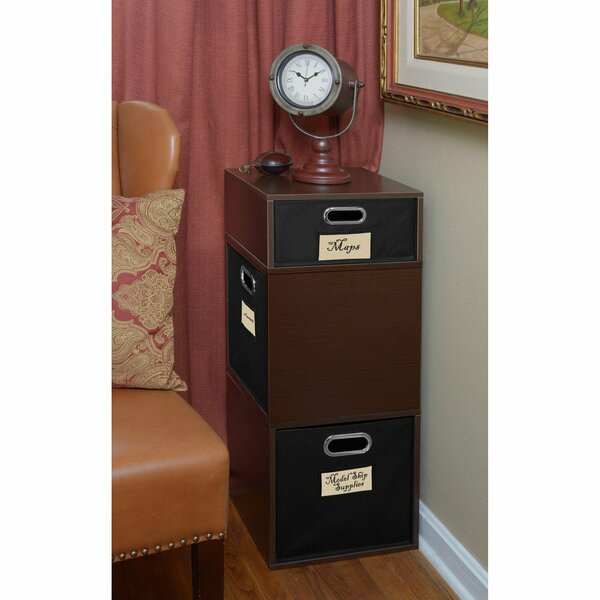 Regency Niche Cubo Storage Organizer Open Bookshelf Set- 2 Full Cubes/1 Half Cube- Truffle PC2F1HTF